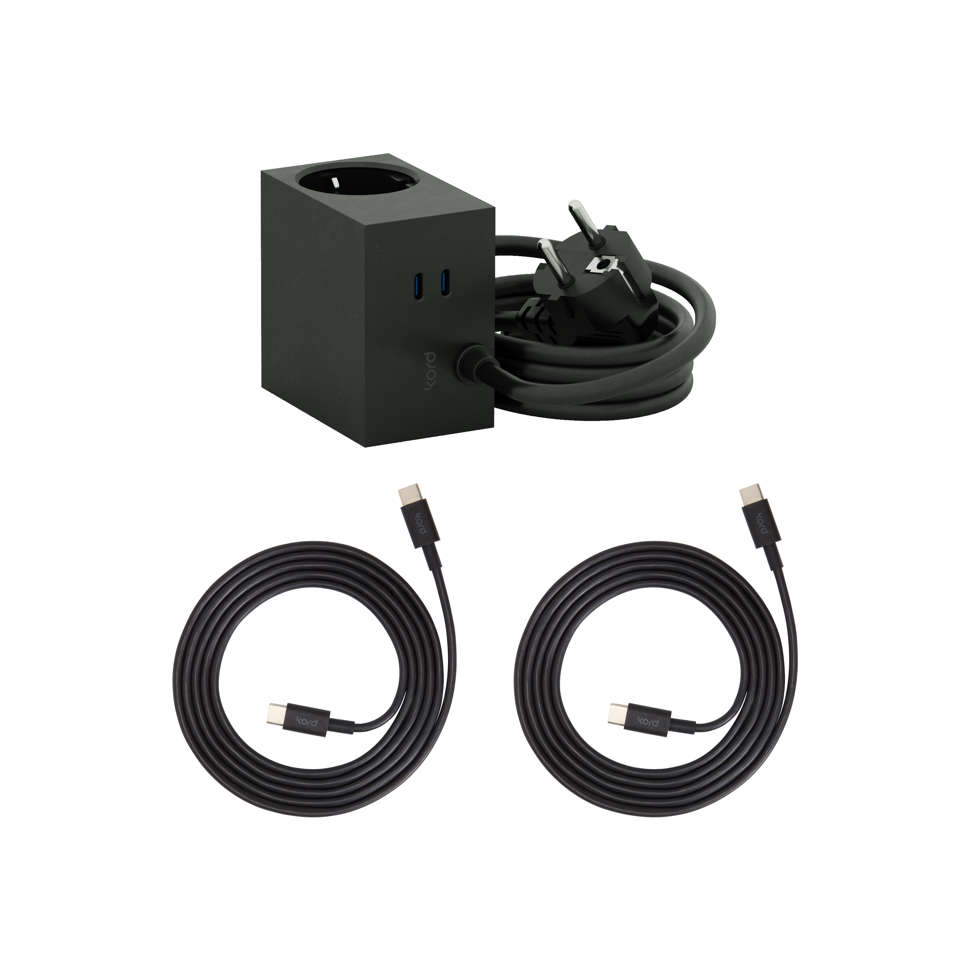 1x Cuboid+ Black / 2x USB-C to USB-C Cables