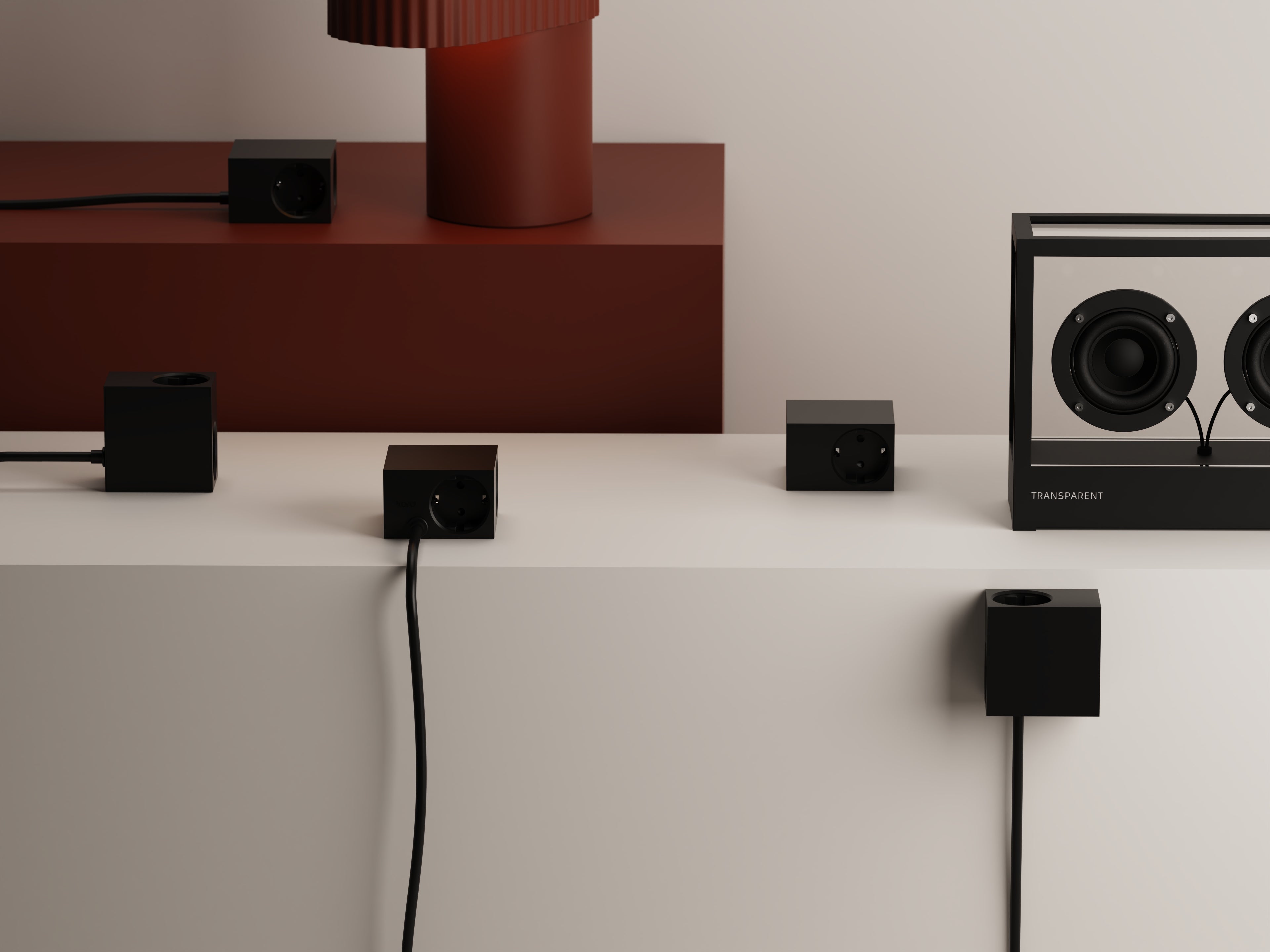 3 x Cuboid Black