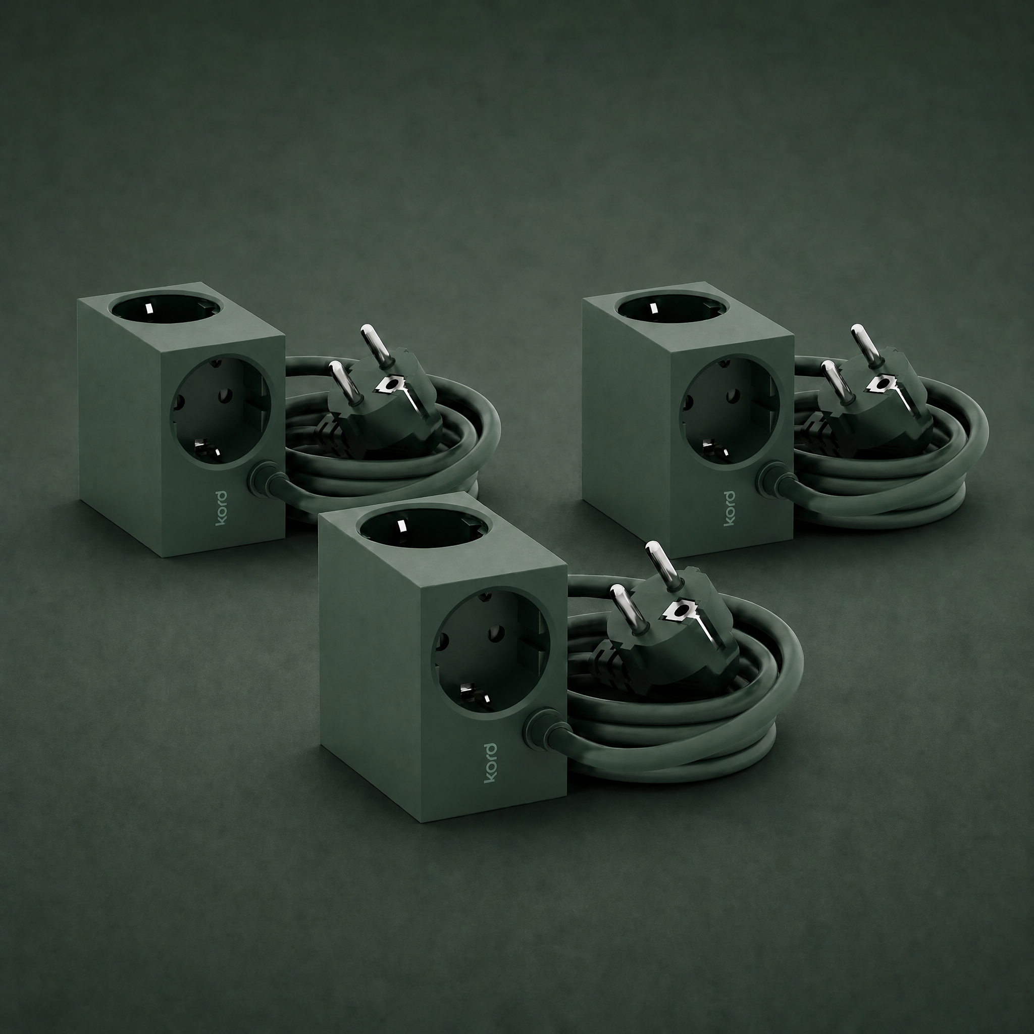 3 x Cuboid Dark Green